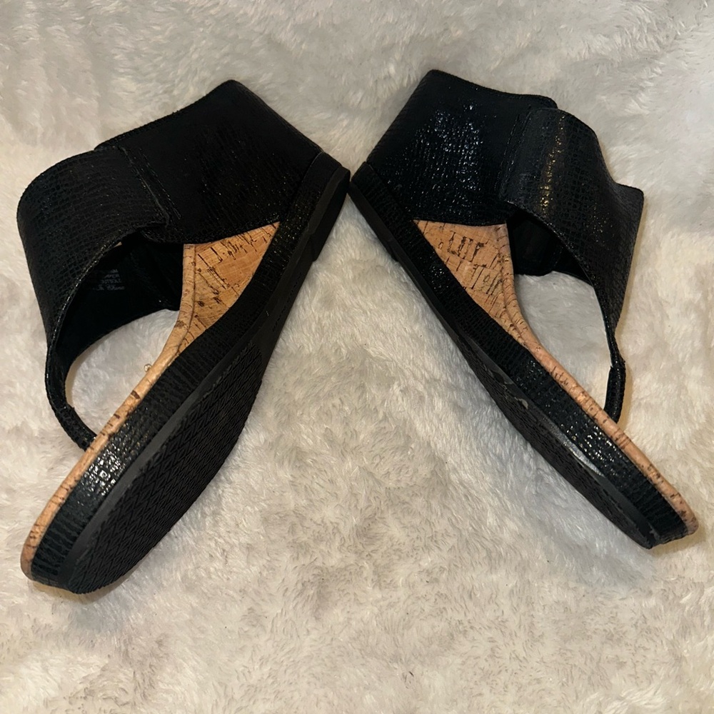 Donald J. Pliner Black Wedged Sandals